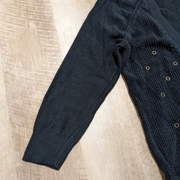 American Eagle Outfitters Black V Neck Open Knit Cardigan - Picture 6 of 9